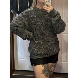 Honors Sweater Mens Gray Marled Chunky Knit Crewneck Pullover No Size Tag